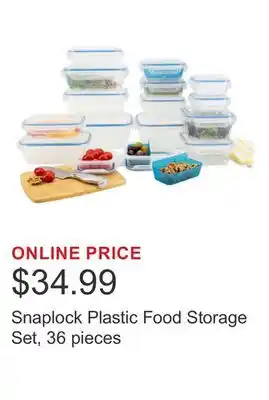 Costco Snaplock Plastic Food Storage Set, 36 pieces offer