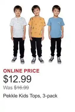 Costco Pekkle Kids Tops, 3-pack offer