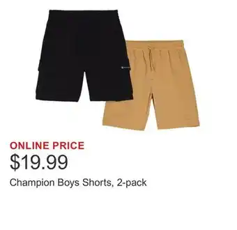 Costco Champion Boys Shorts, 2-pack offer