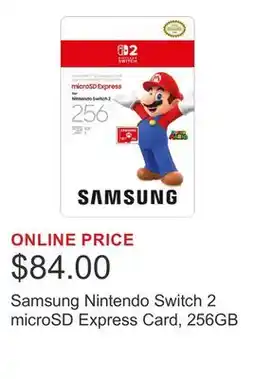 Costco Samsung Nintendo Switch 2 microSD Express Card, 256GB offer