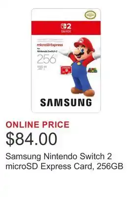 Costco Samsung Nintendo Switch 2 microSD Express Card, 256GB offer