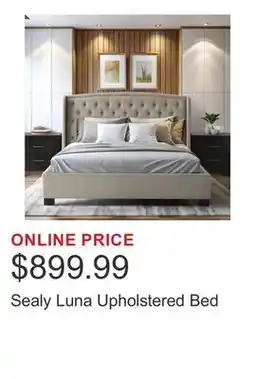 Costco Sealy Luna Upholstered Bed offer