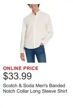 Costco Scotch & Soda Men's Banded Notch Collar Long Sleeve Shirt offer