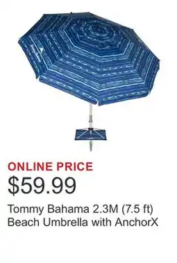 Costco Tommy Bahama 2.3M (7.5 ft) Beach Umbrella with AnchorX offer