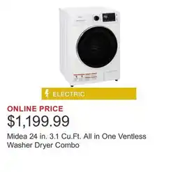 Costco Midea 24 in. 3.1 Cu.Ft. All in One Ventless Washer Dryer Combo offer