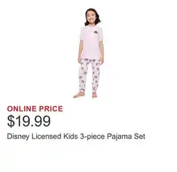Costco Disney Licensed Kids 3-piece Pajama Set offer