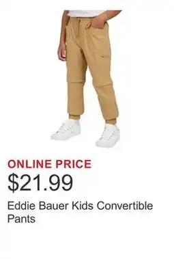 Costco Eddie Bauer Kids Convertible Pants offer