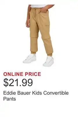 Costco Eddie Bauer Kids Convertible Pants offer