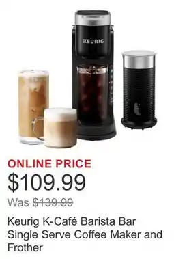 Costco Keurig K-Café Barista Bar Single Serve Coffee Maker and Frother offer
