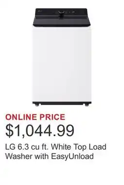 Costco LG 6.3 cu ft. White Top Load Washer with EasyUnload offer