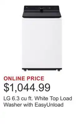 Costco LG 6.3 cu ft. White Top Load Washer with EasyUnload offer
