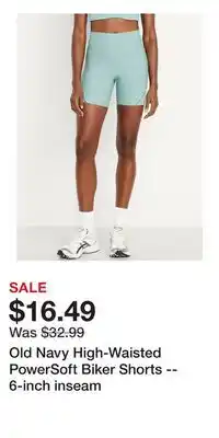 Old Navy Old Navy High-Waisted PowerSoft Biker Shorts -- 6-inch inseam offer