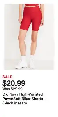 Old Navy Old Navy High-Waisted PowerSoft Biker Shorts -- 8-inch inseam offer