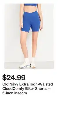 Old Navy Old Navy Extra High-Waisted CloudComfy Biker Shorts -- 6-inch inseam offer