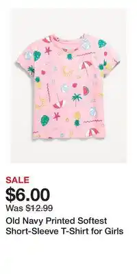 Old Navy Old Navy Printed Softest Short-Sleeve T-Shirt for Girls offer