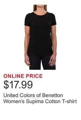 Costco United Colors of Benetton Women's Supima Cotton T-shirt offer
