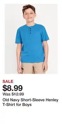 Old Navy Old Navy Short-Sleeve Henley T-Shirt for Boys offer