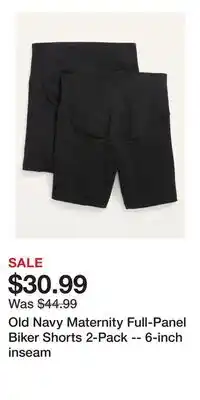 Old Navy Old Navy Maternity Full-Panel Biker Shorts 2-Pack -- 6-inch inseam offer