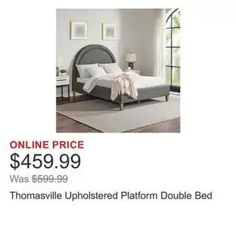 Costco Thomasville Upholstered Platform Double Bed offer
