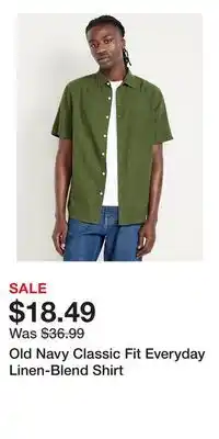 Old Navy Old Navy Classic Fit Everyday Linen-Blend Shirt offer