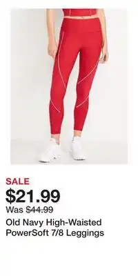 Old Navy Old Navy High-Waisted PowerSoft 7/8 Leggings offer