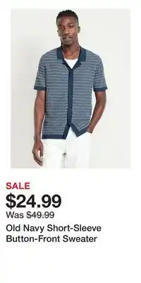 Old Navy Old Navy Short-Sleeve Button-Front Sweater offer