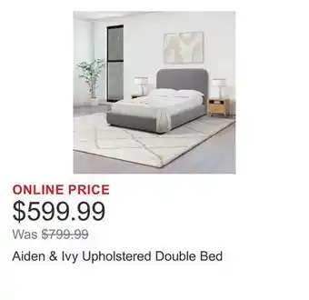 Costco Aiden & Ivy Upholstered Double Bed offer