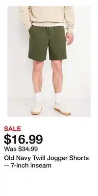 Old Navy Old Navy Twill Jogger Shorts -- 7-inch inseam offer