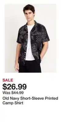 Old Navy Old Navy Short-Sleeve Printed Camp Shirt offer