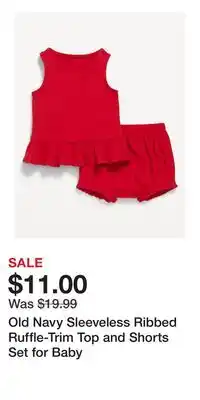 Old Navy Old Navy Sleeveless Ribbed Ruffle-Trim Top and Shorts Set for Baby offer