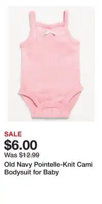 Old Navy Old Navy Pointelle-Knit Cami Bodysuit for Baby offer