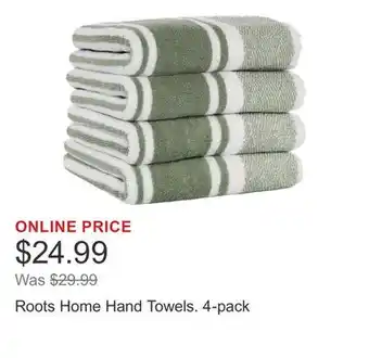 Costco Roots Home Hand Towels. 4-pack offer