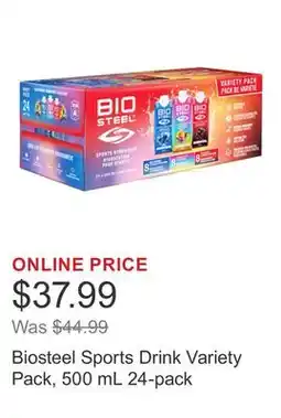 Costco Biosteel Sports Drink Variety Pack, 500 mL 24-pack offer