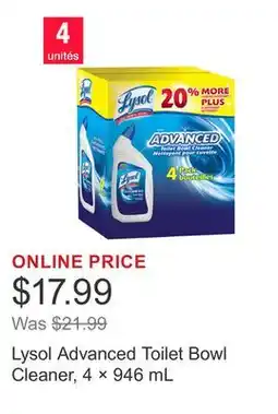 Costco Lysol Advanced Toilet Bowl Cleaner, 4 × 946 mL offer