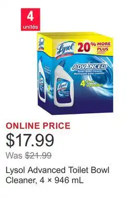 Costco Lysol Advanced Toilet Bowl Cleaner, 4 × 946 mL offer