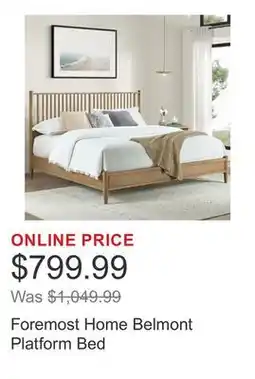 Costco Foremost Home Belmont Platform Bed offer