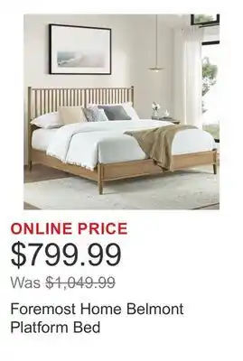 Costco Foremost Home Belmont Platform Bed offer