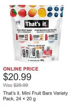 Costco That's it. Mini Fruit Bars Variety Pack, 24 × 20 g offer