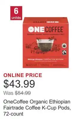 Costco OneCoffee Organic Ethiopian Fairtrade Coffee K-Cup Pods, 72-count offer