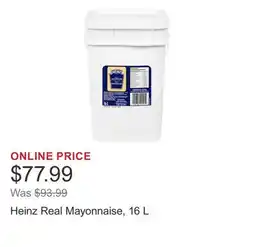 Costco Heinz Real Mayonnaise, 16 L offer
