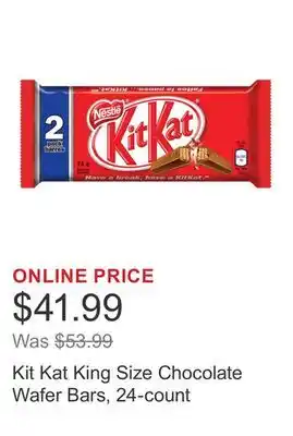 Costco Kit Kat King Size Chocolate Wafer Bars, 24-count offer
