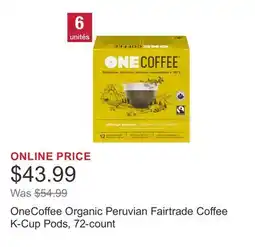 Costco OneCoffee Organic Peruvian Fairtrade Coffee K-Cup Pods, 72-count offer