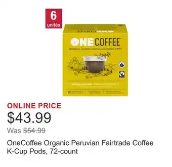 Costco OneCoffee Organic Peruvian Fairtrade Coffee K-Cup Pods, 72-count offer