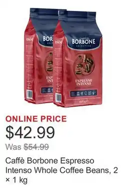 Costco Caffè Borbone Espresso Intenso Whole Coffee Beans, 2 × 1 kg offer