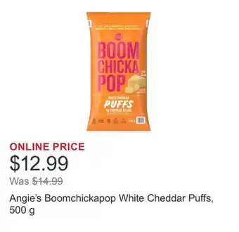 Costco Angie's Boomchickapop White Cheddar Puffs, 500 g offer