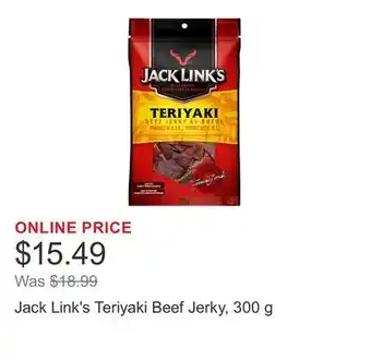 Costco Jack Link's Teriyaki Beef Jerky, 300 g offer