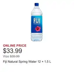 Costco Fiji Natural Spring Water 12 × 1.5 L offer