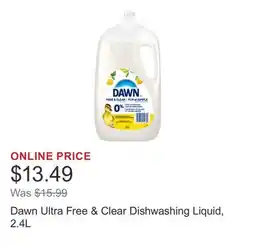 Costco Dawn Ultra Free & Clear Dishwashing Liquid, 2.4L offer