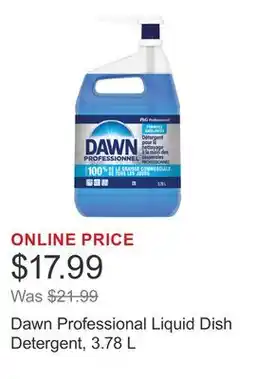 Costco Dawn Professional Liquid Dish Detergent, 3.78 L offer