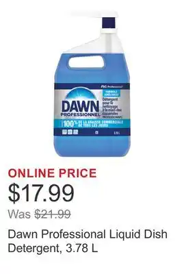 Costco Dawn Professional Liquid Dish Detergent, 3.78 L offer